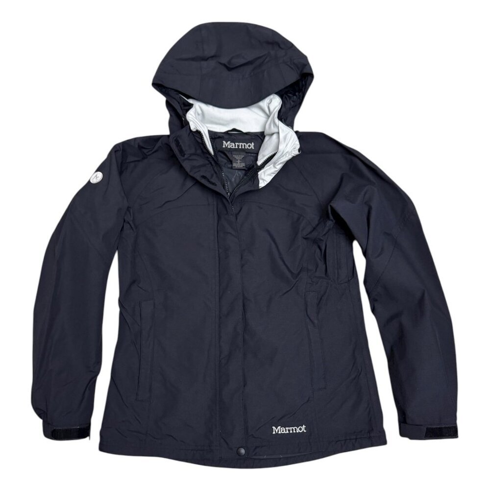 MARMOT Waterproof Outdoor Windbreaker Designer Black Jacket Womens Small